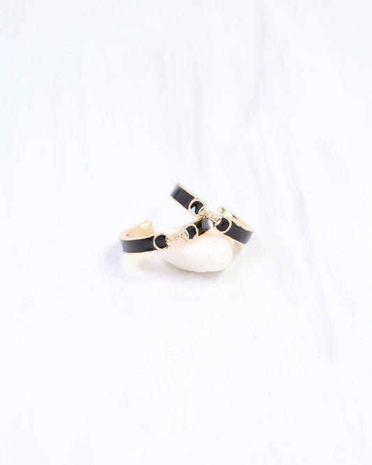 Caroline Hill -Black Horsebit Earring
