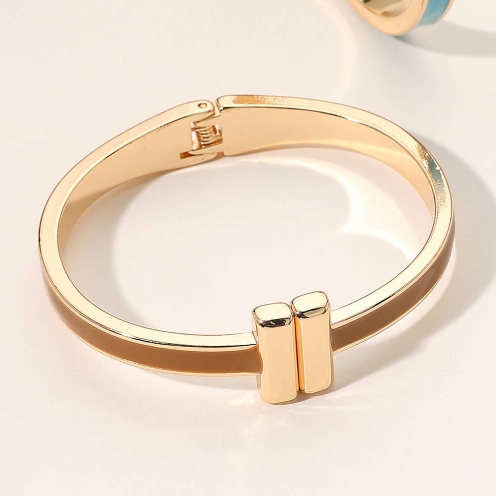 Brown Bar -Bangle Bracelet