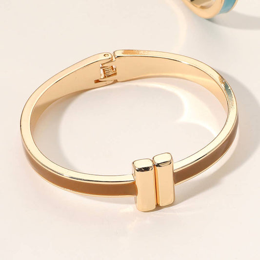 Brown Bar -Bangle Bracelet