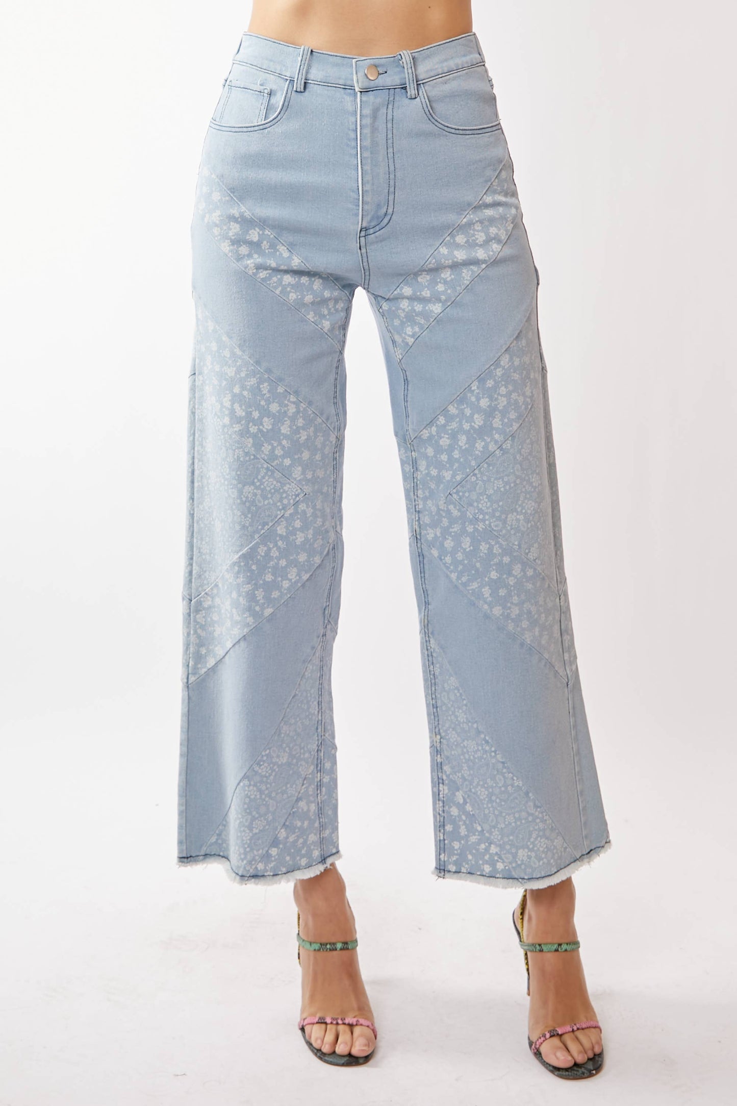 Floral Denim Wide Leg / Paisley Jeans