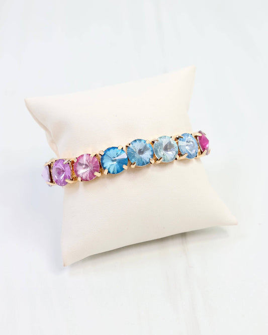 Caroline Hill - Dark Multi Purple Rhinestone Bracelet