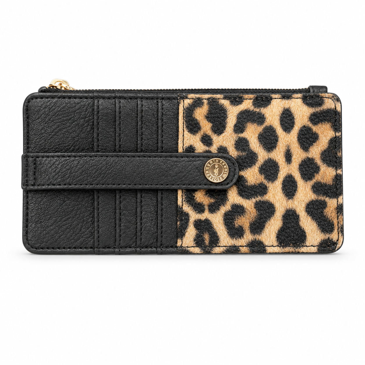Leopard Black Flat Card Wallet