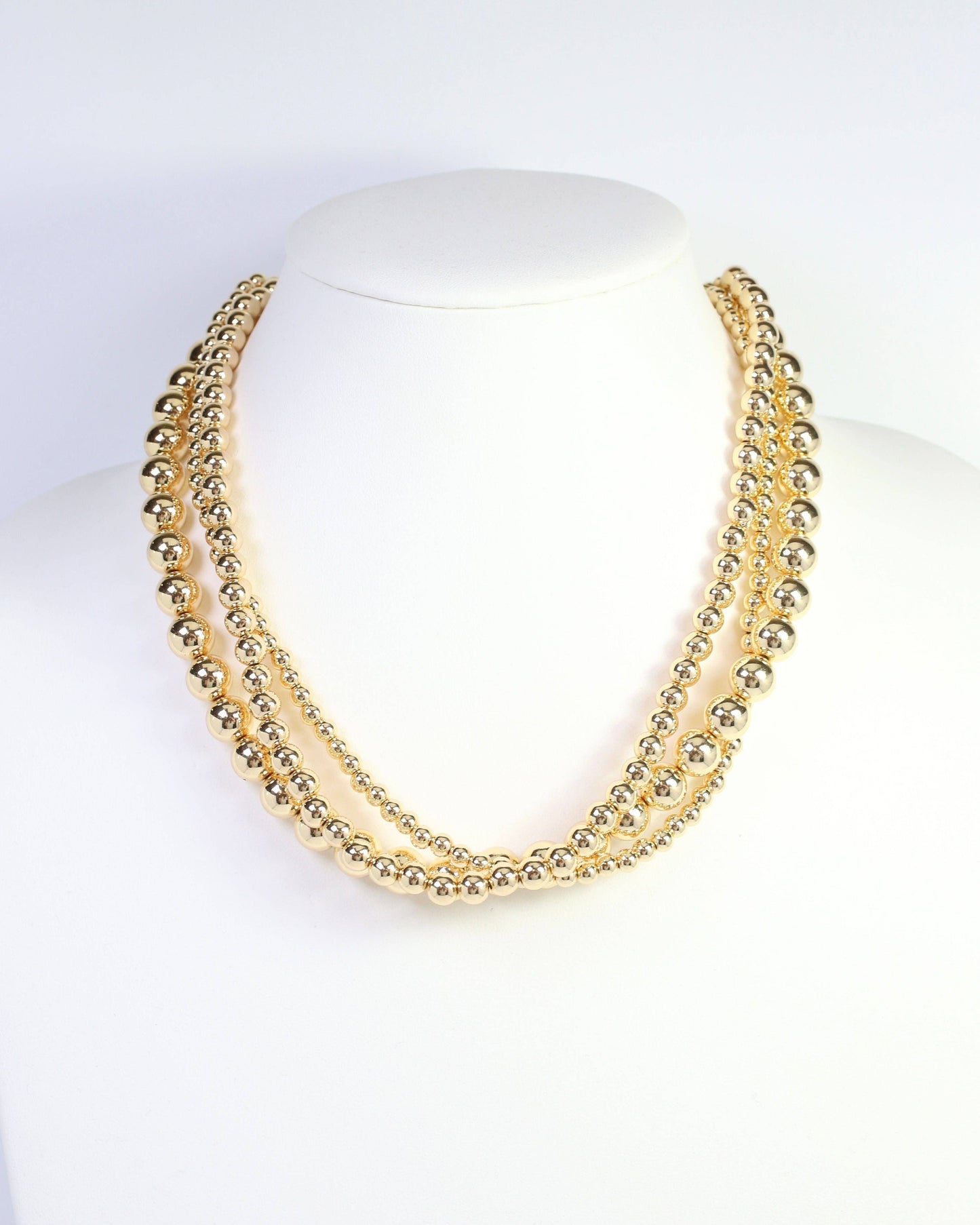 Caroline Hill - Bailey Layered Beaded Necklace Gold