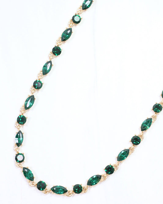 Caroline Hill - Charlie Crystal Necklace Emerald
