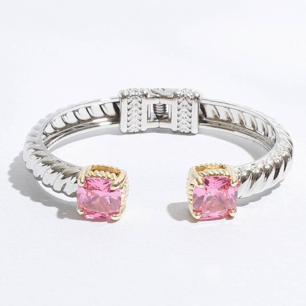 Pink Rhinestone Bracelet Cuff