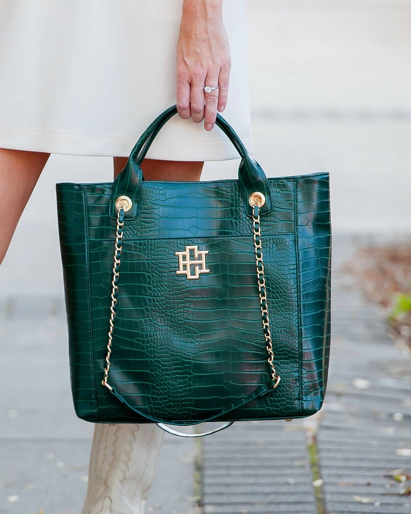 Caroline Hill - Kinzley Tote Hunter Green EC