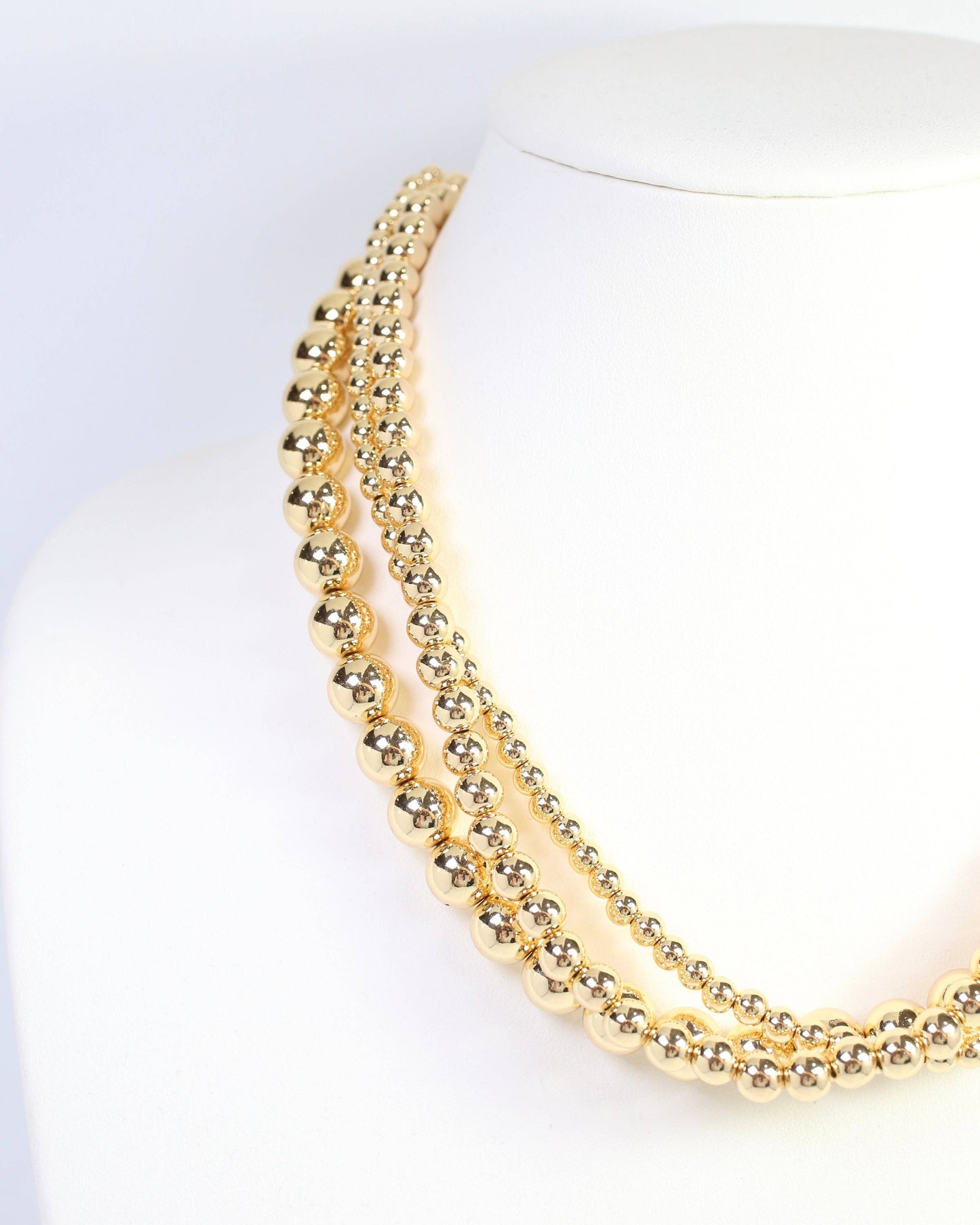 Caroline Hill - Bailey Layered Beaded Necklace Gold