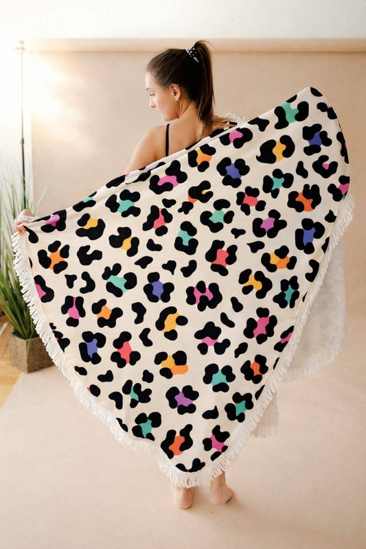 Confetti Leopard-Microfiber Beach Towel
