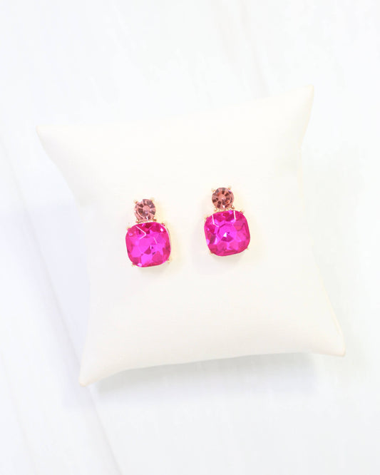 Caroline Hill - Pink Rhinestone Earring