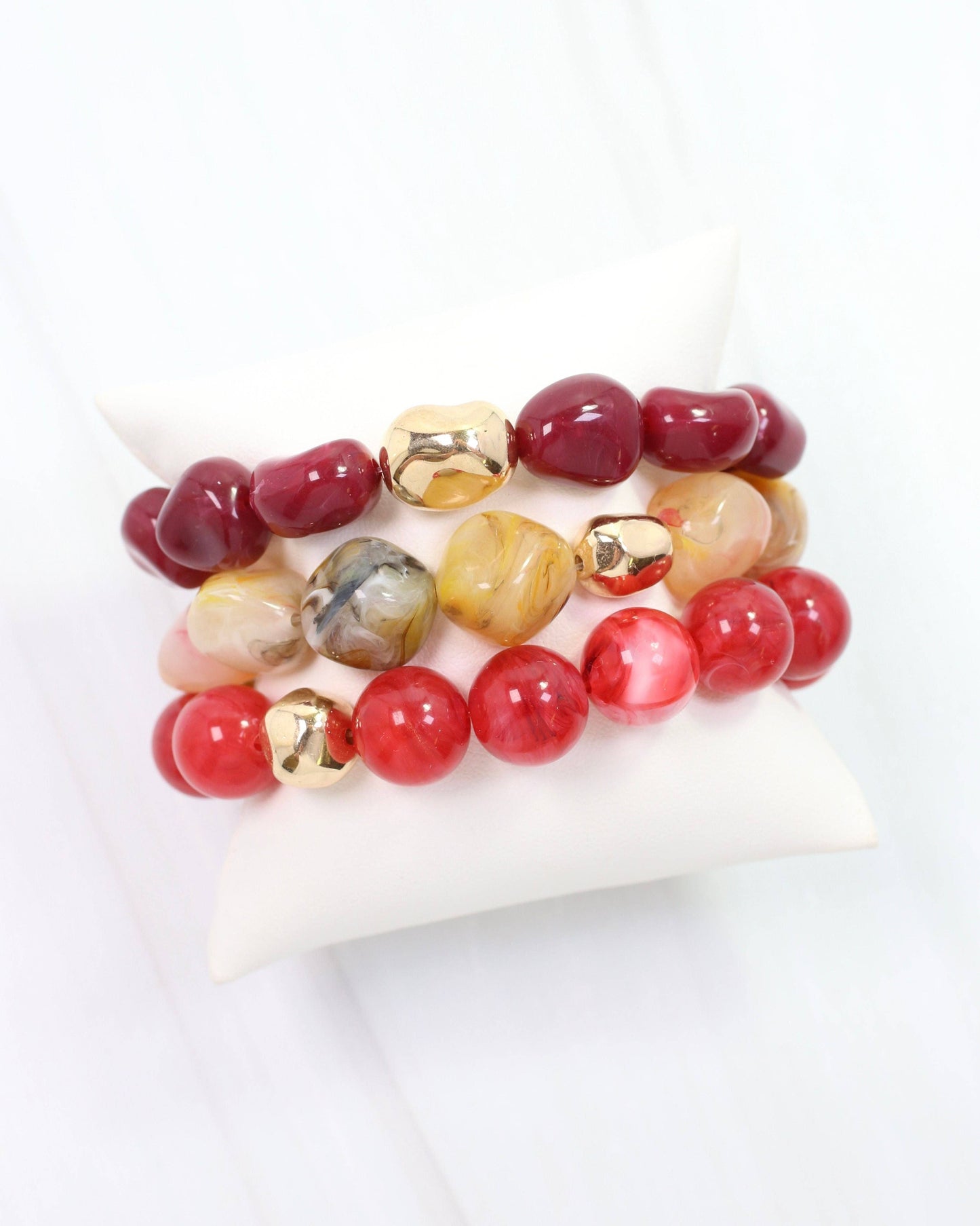 Caroline Hill - Doris Beaded Bracelet Set Wine