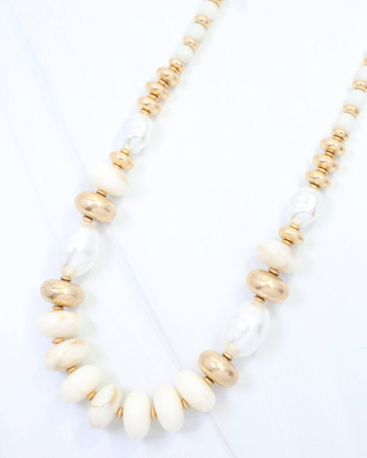 Caroline Hill - White Gold Beaded Necklace