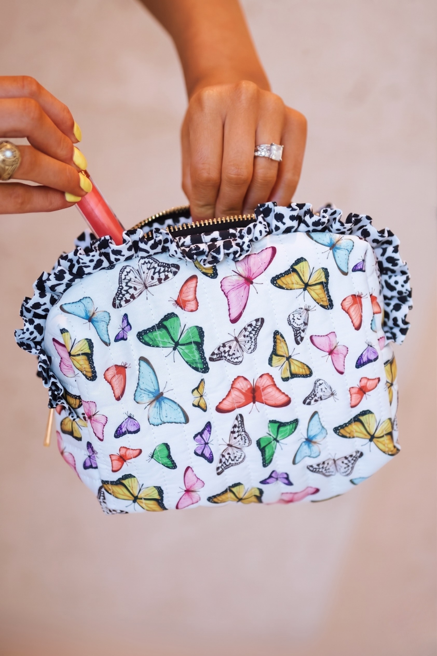 Jess Lea - Butterfly Bliss Quilted Ruffle Bag