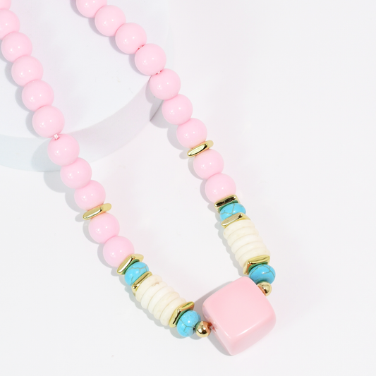 Light Pink & Turquoise Necklace