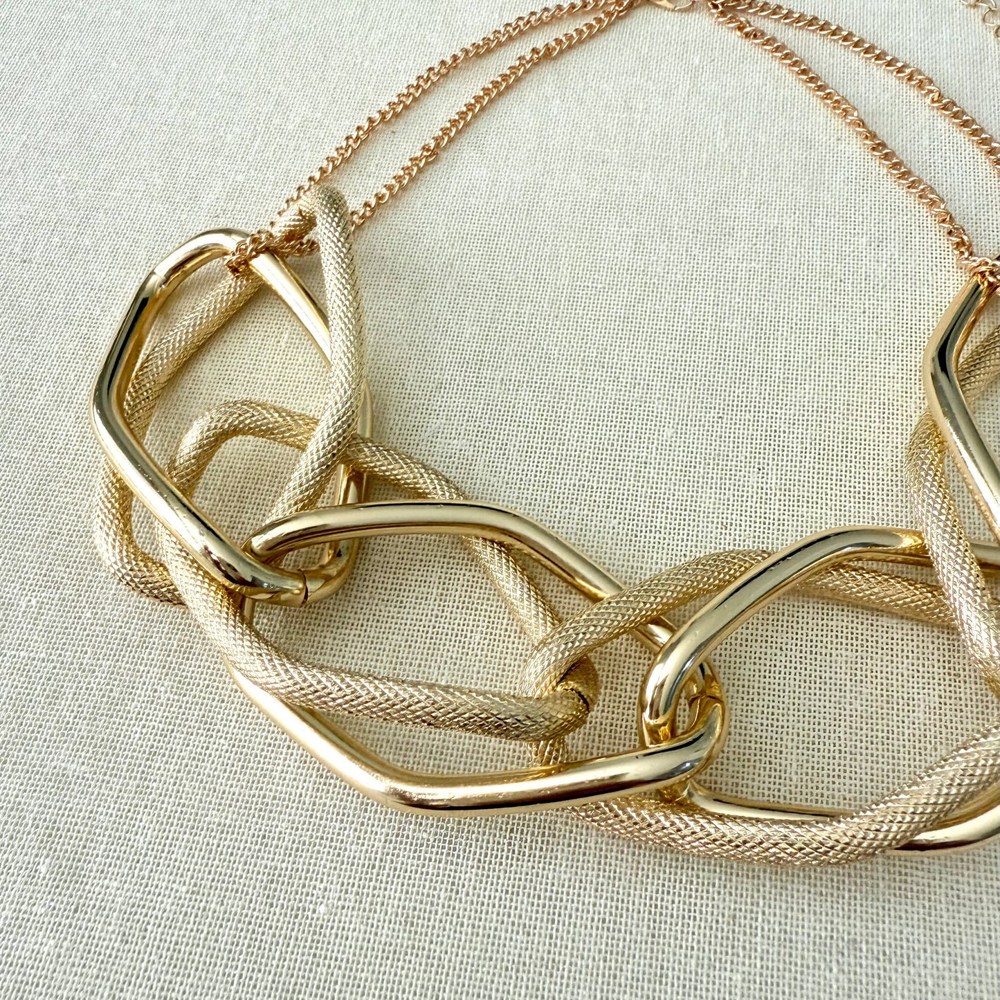 Geometric Gold Chain Necklace