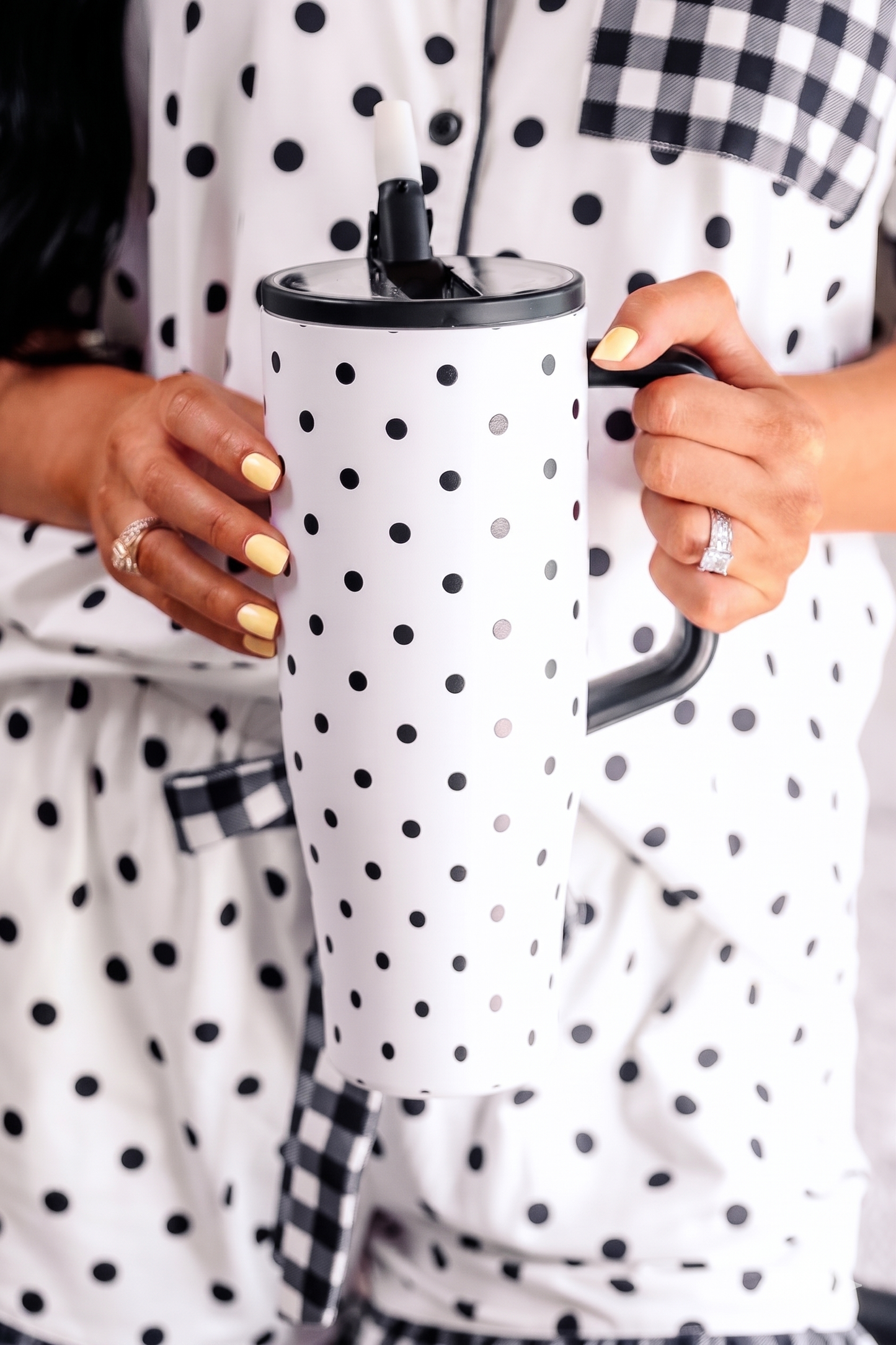 Jess Lea - White Polka Dot Sleek Tumbler