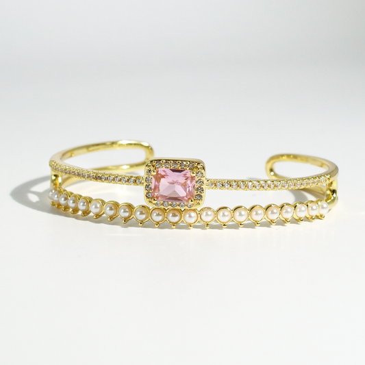 Pink Pearl Cuff Bracelet