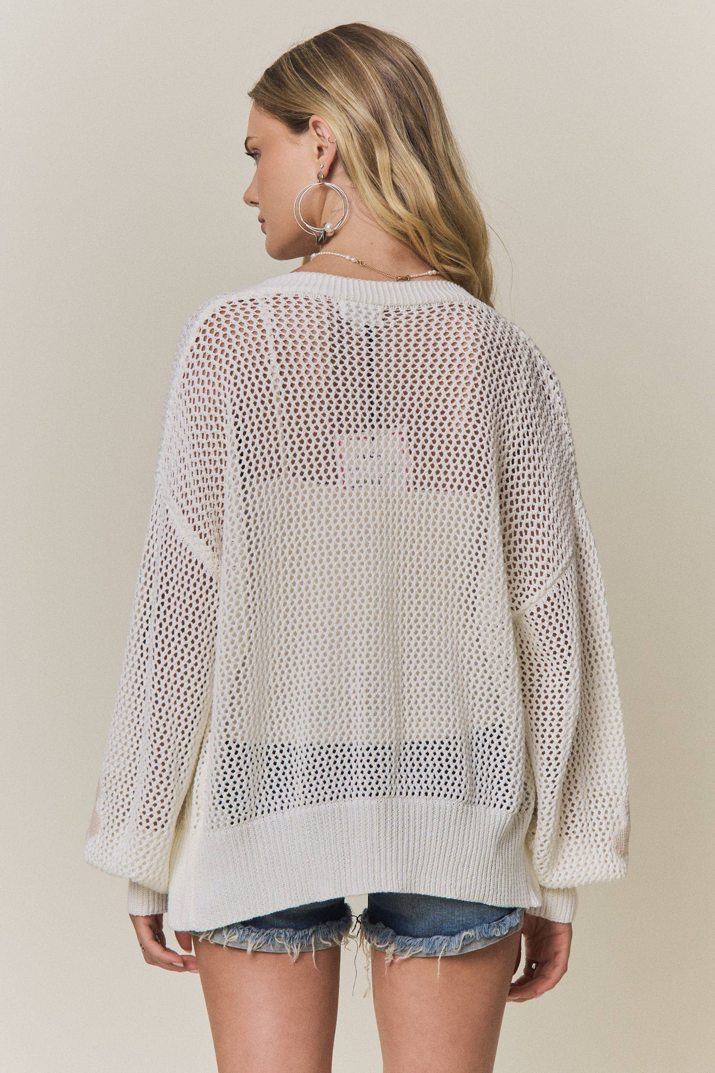 Ivory -FLORAL SWEATER CARDIGAN