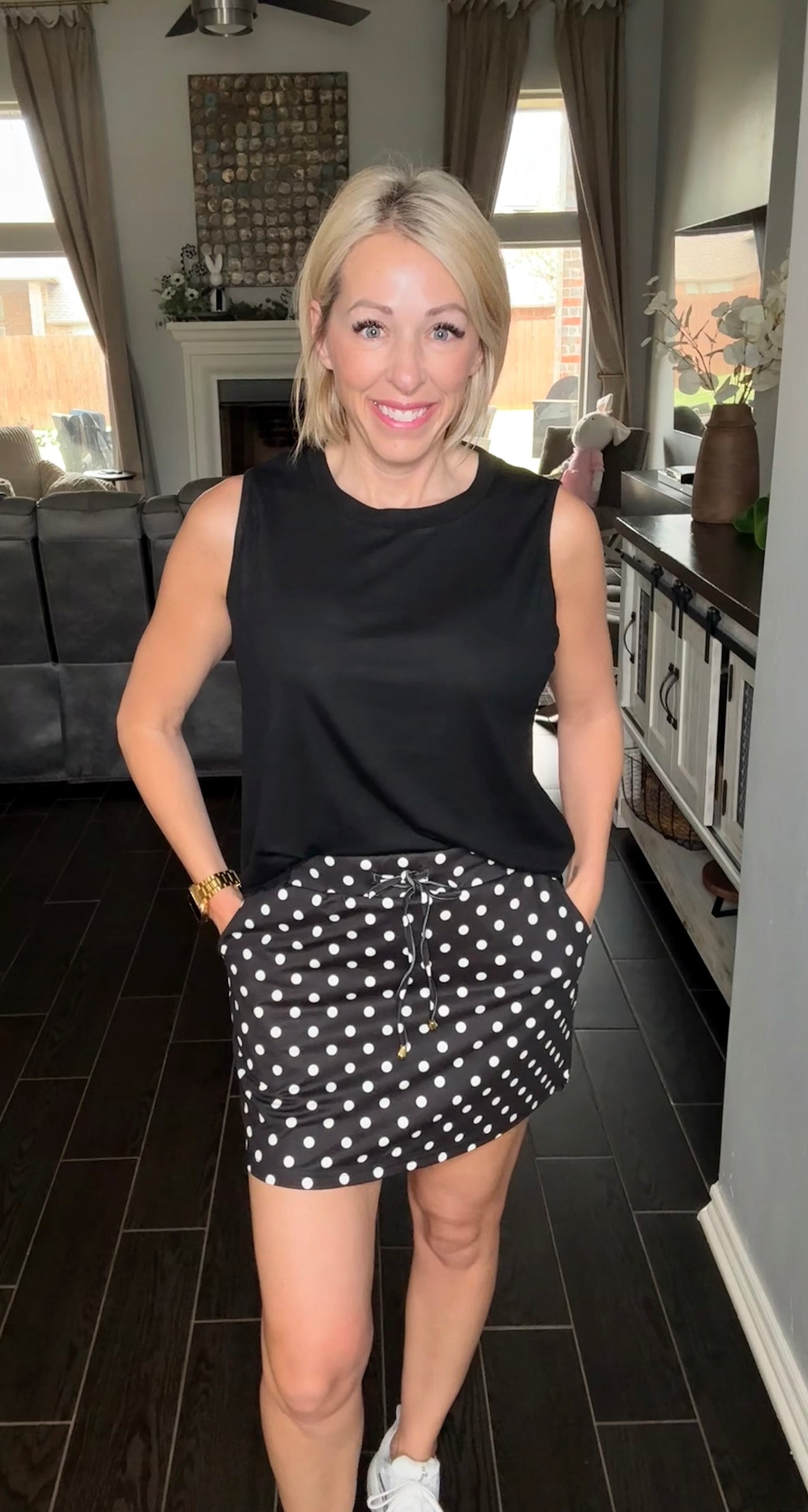 Black Polka Dot Skort