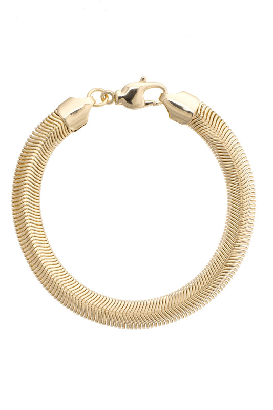 Snake Chain Bracelet in Shiny Gold