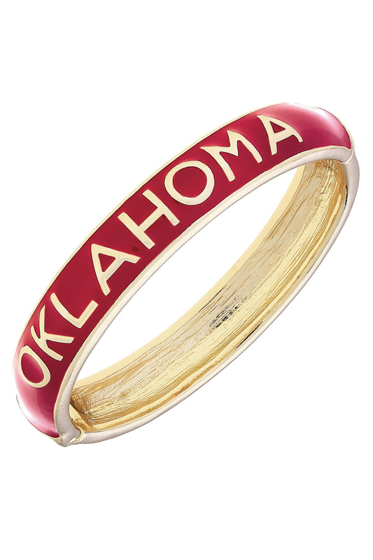 OU Hinge Bangle Bracelet in Crimson