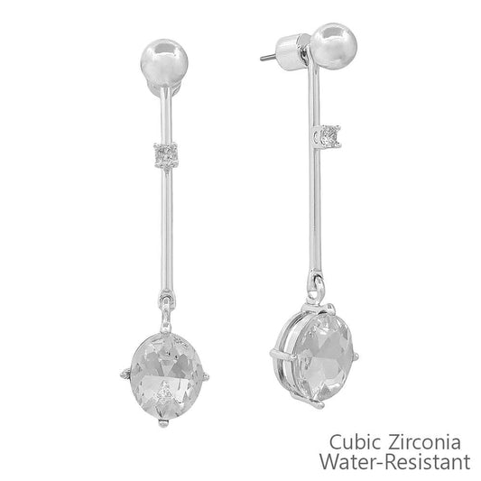 Silver Crystal Drop Earring