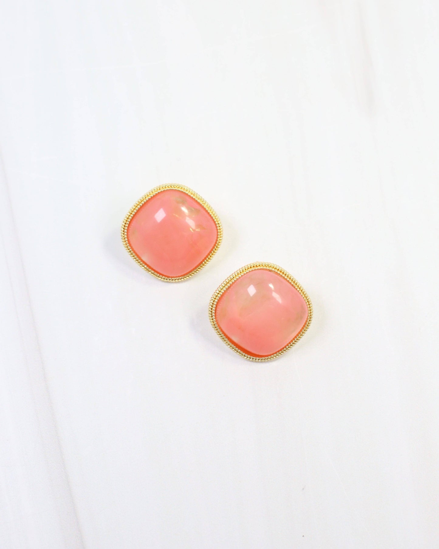 Caroline Hill - Marnie Gold Lined Post Earring Pink