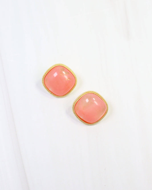 Caroline Hill - Marnie Gold Lined Post Earring Pink