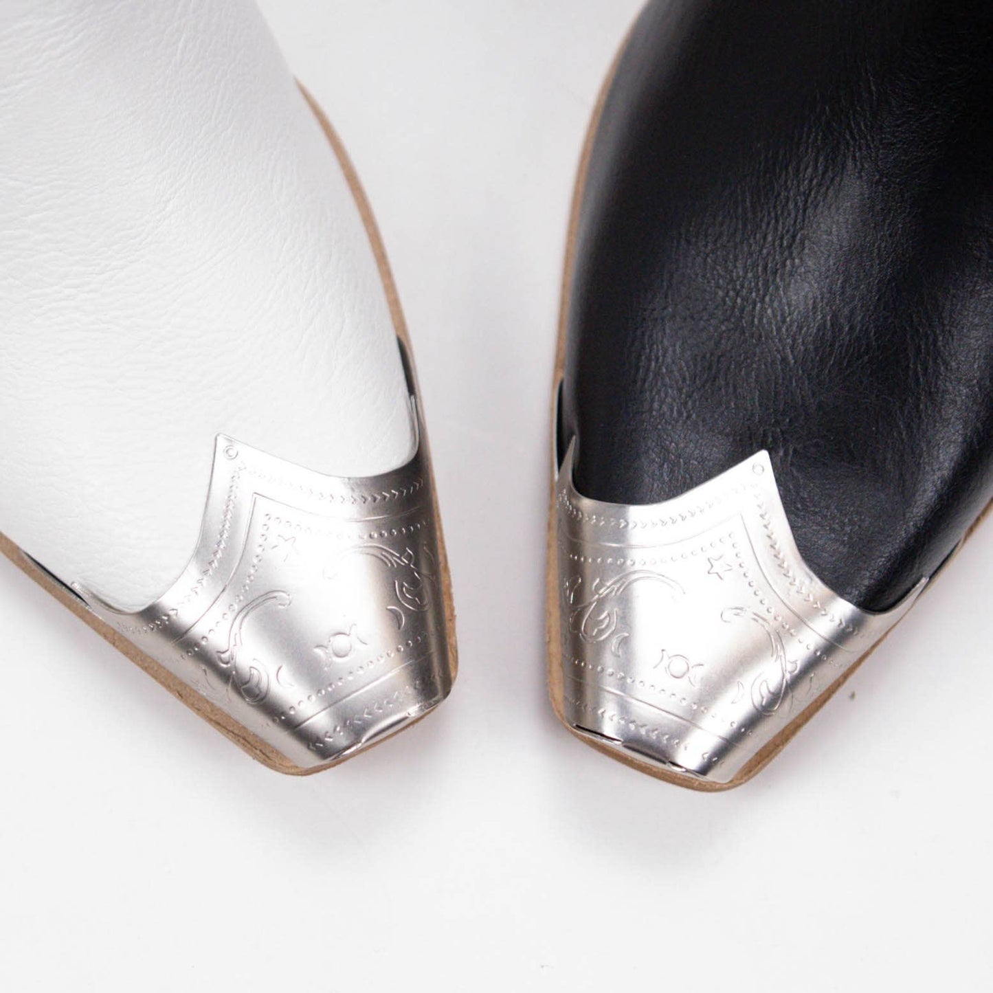 Black METALLIC TOE COWBOY BOOTS
