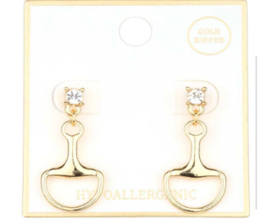 Rhinestone Horse Bit Earring