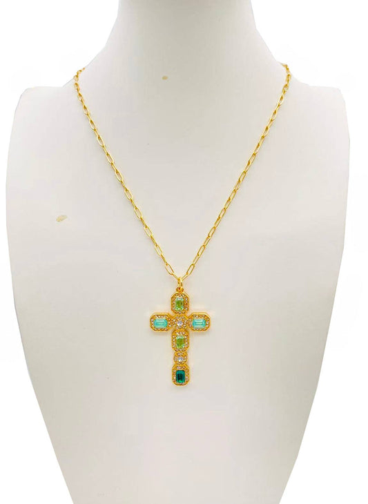 Green Cross Necklace