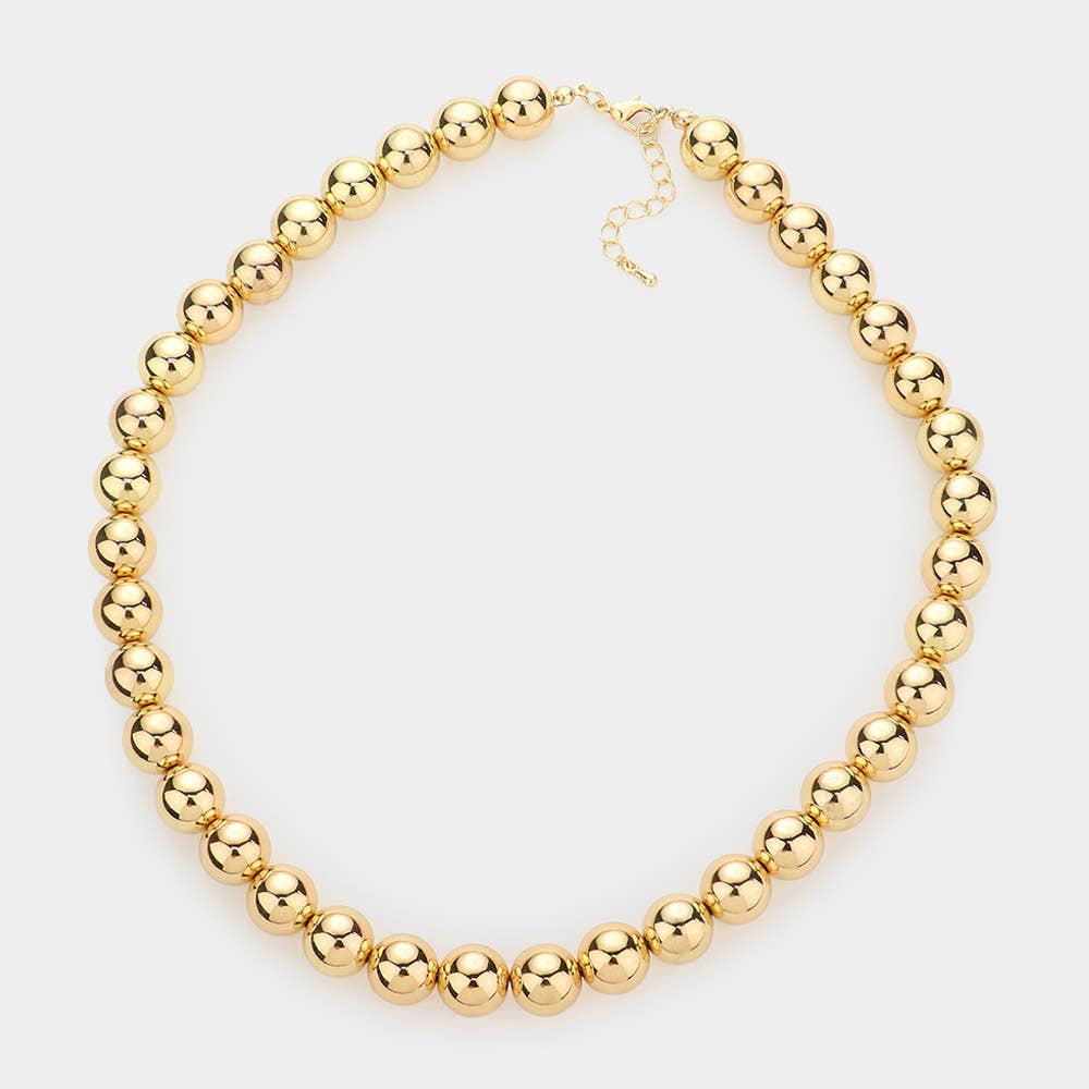 Rhodium or Gold Dipped Ball Necklaces
