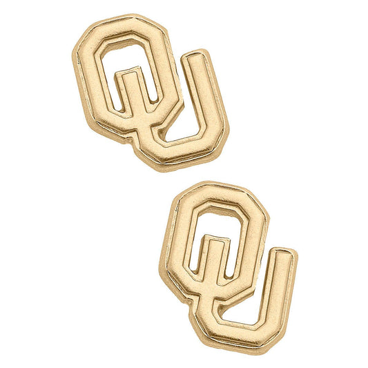 OU 24K Gold Plated Stud Earrings