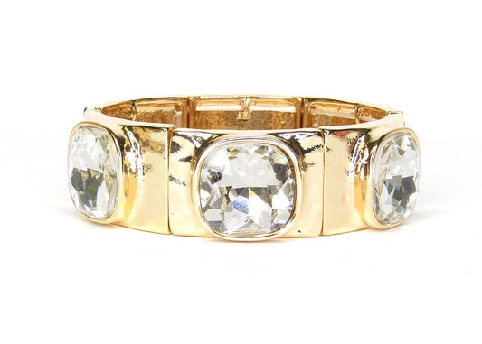 Gold with Clear Crystal Bracelet