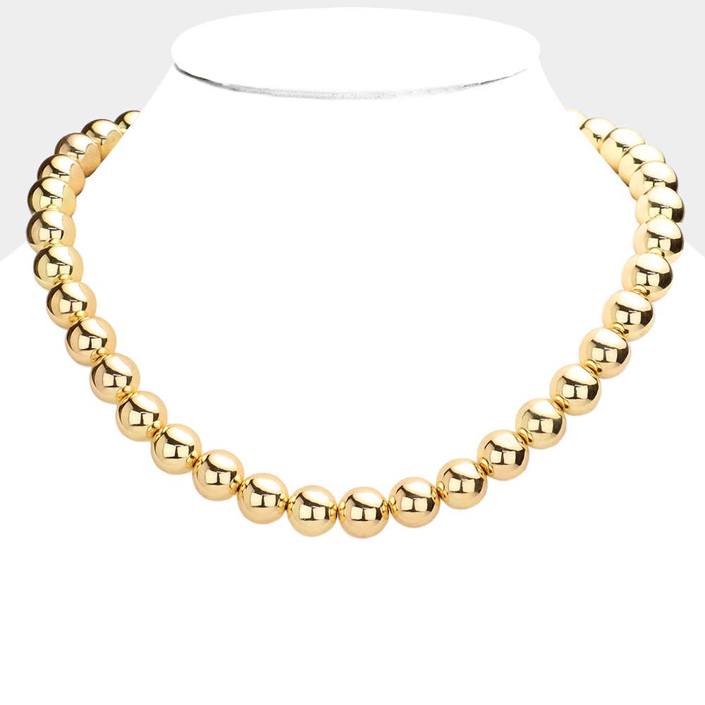 Rhodium or Gold Dipped Ball Necklaces