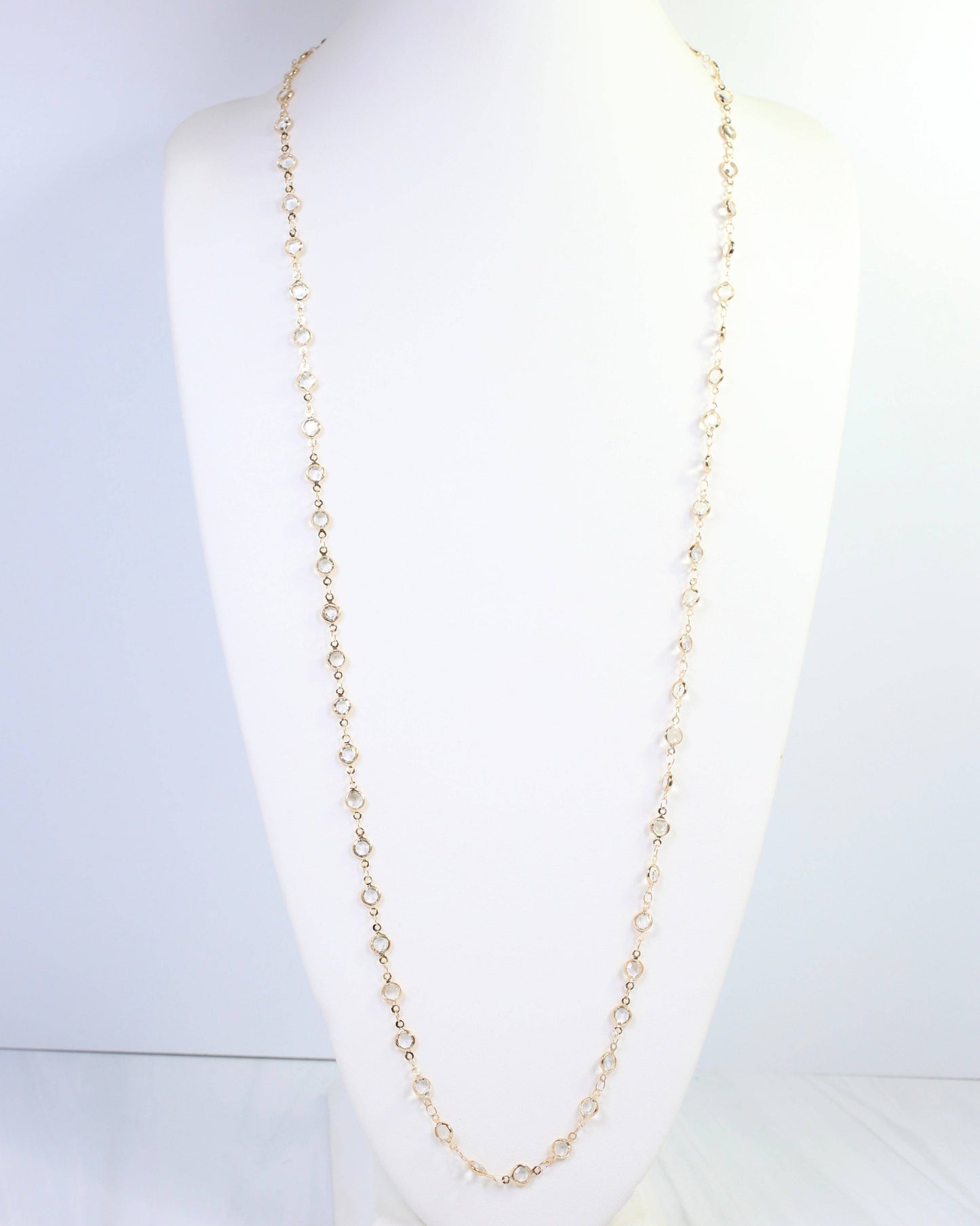 Caroline Hill - Arely Long Crystal Necklace Gold