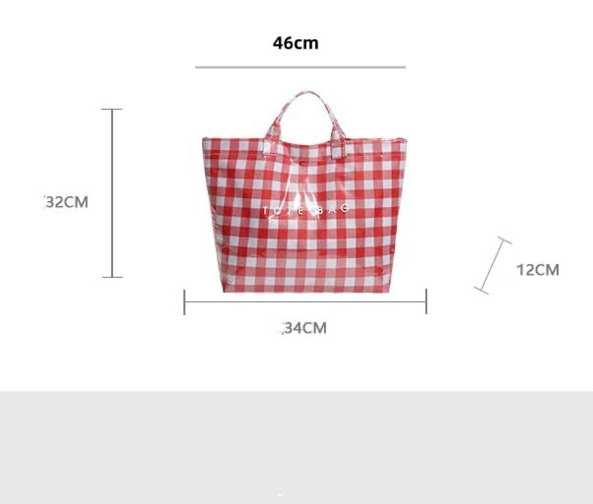 Red Plaid -Large Capacity Tote Bag