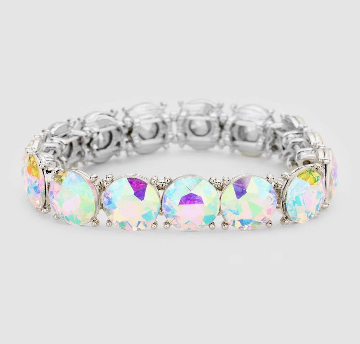 AB Round Crystal Stretch Bracelet