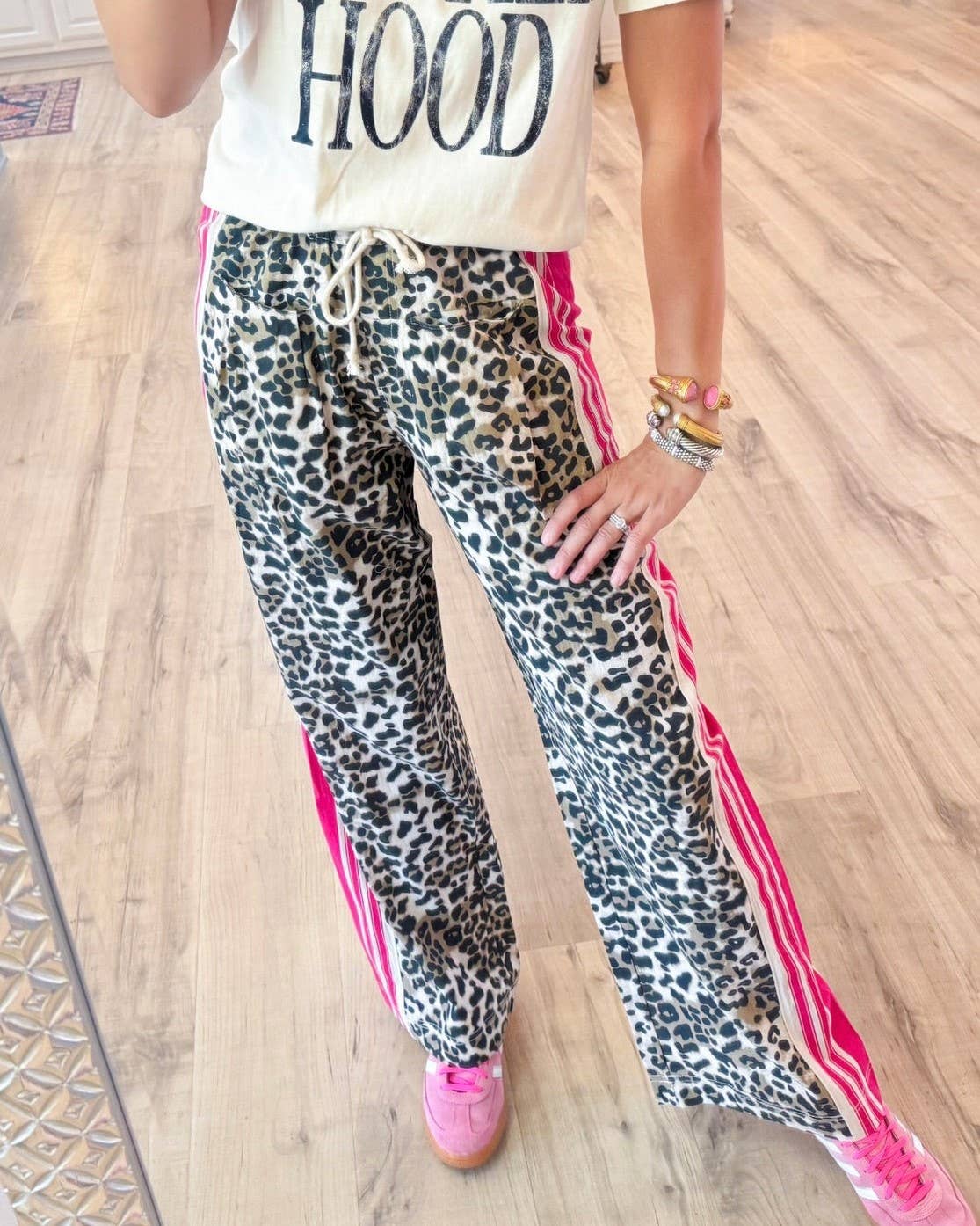 Wild Vintage Leopard Print Patchwork Pants