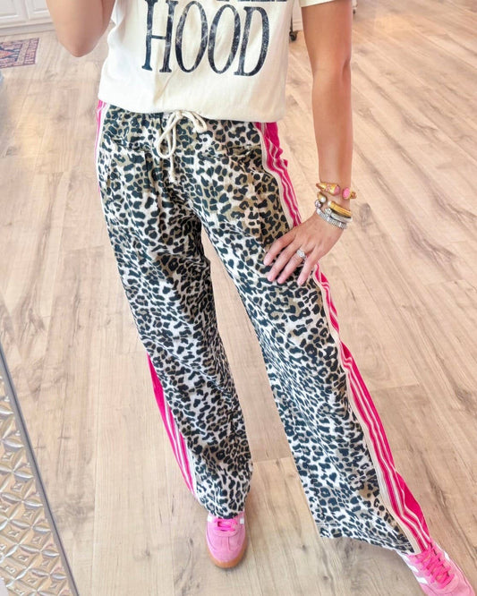 Wild Vintage Leopard Print Patchwork Pants