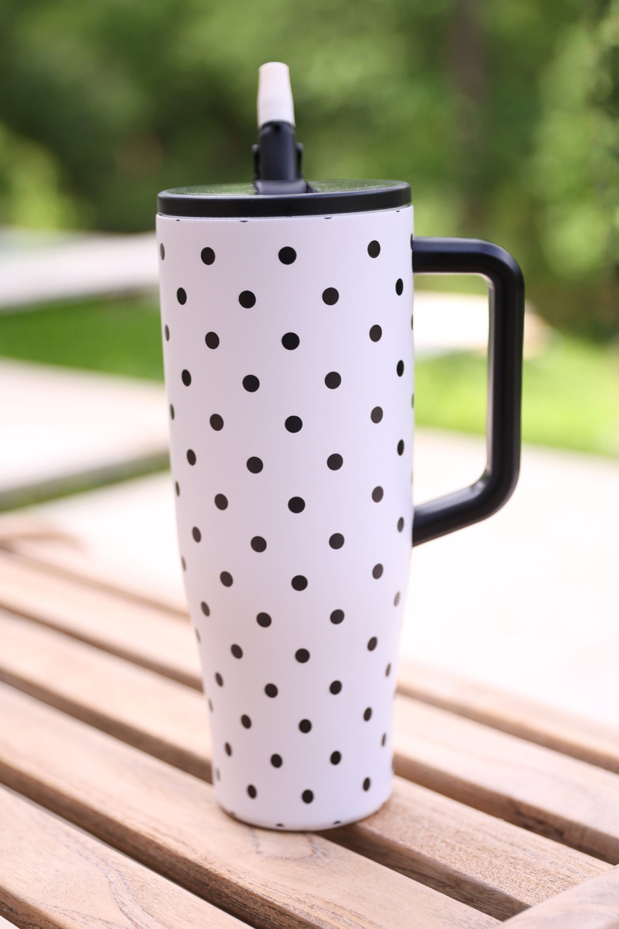 Jess Lea - White Polka Dot Sleek Tumbler