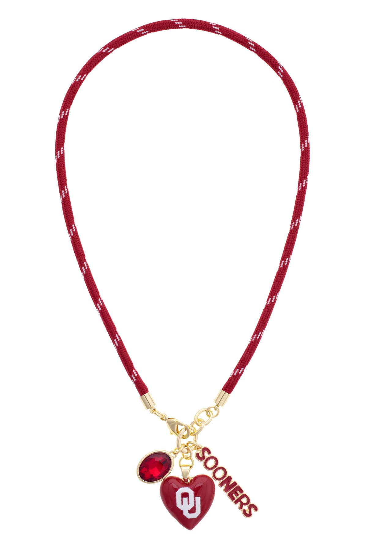 Canvas Style - Oklahoma Sooners Logo Heart Paracord Necklace