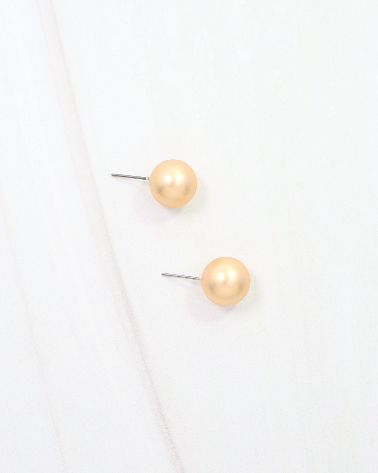 Caroline Hill - Bailey Medium Ball Earring Worn Gold