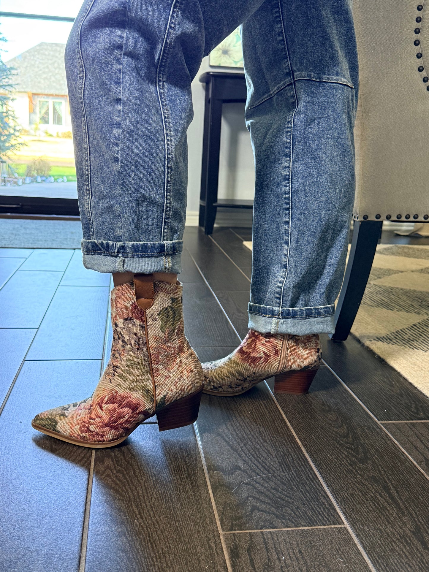 Mauve Tapestry Bootie 