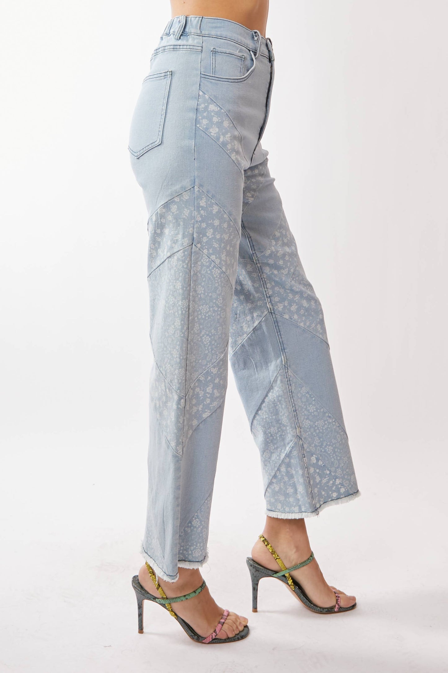 Floral Denim Wide Leg / Paisley Jeans
