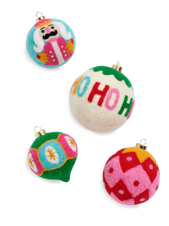 Shiraleah - "HO HO HO" ASST/4 ORNAMENTS,MULTI