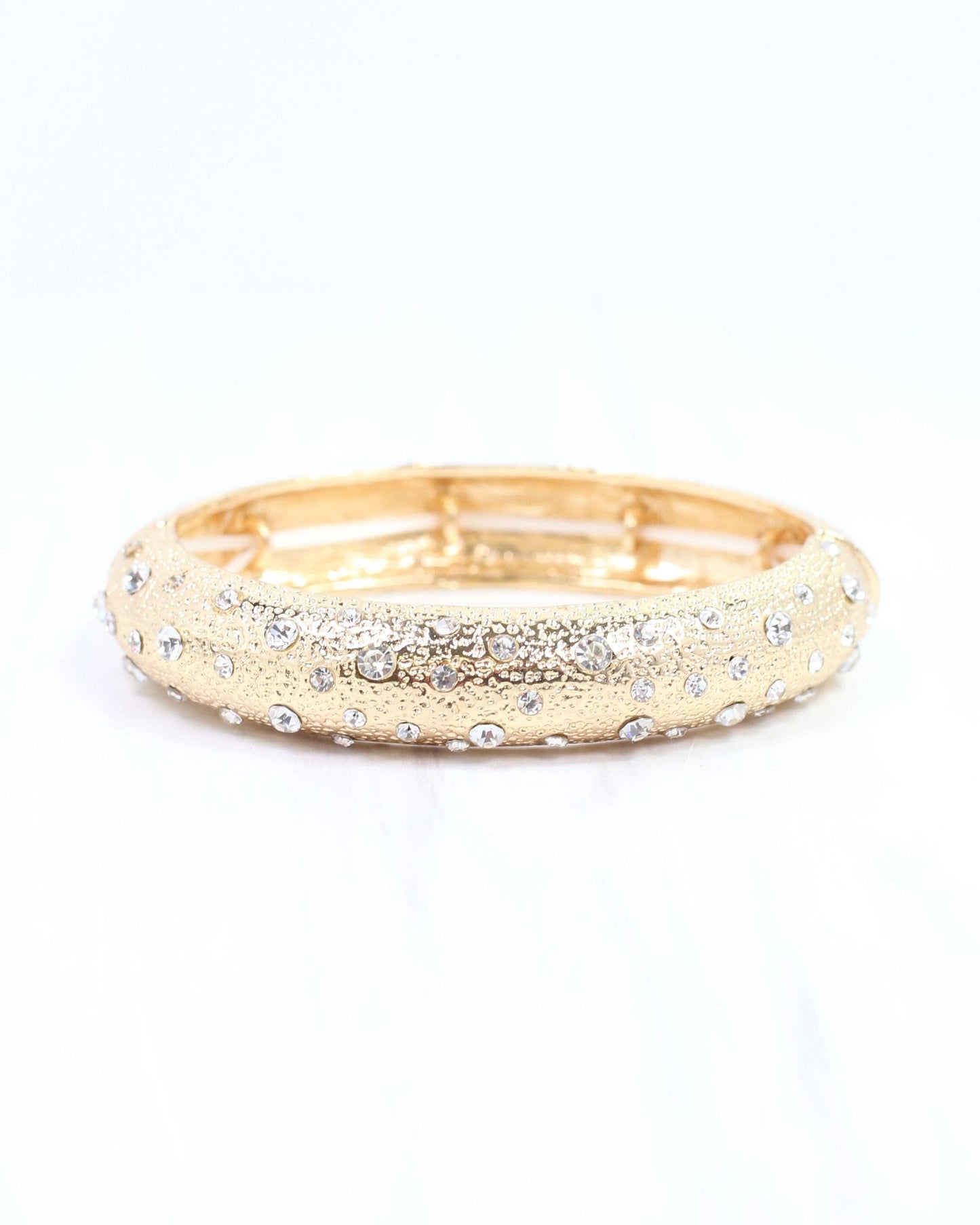 Caroline Hill - Danice Textured Gold Bracelet Clear