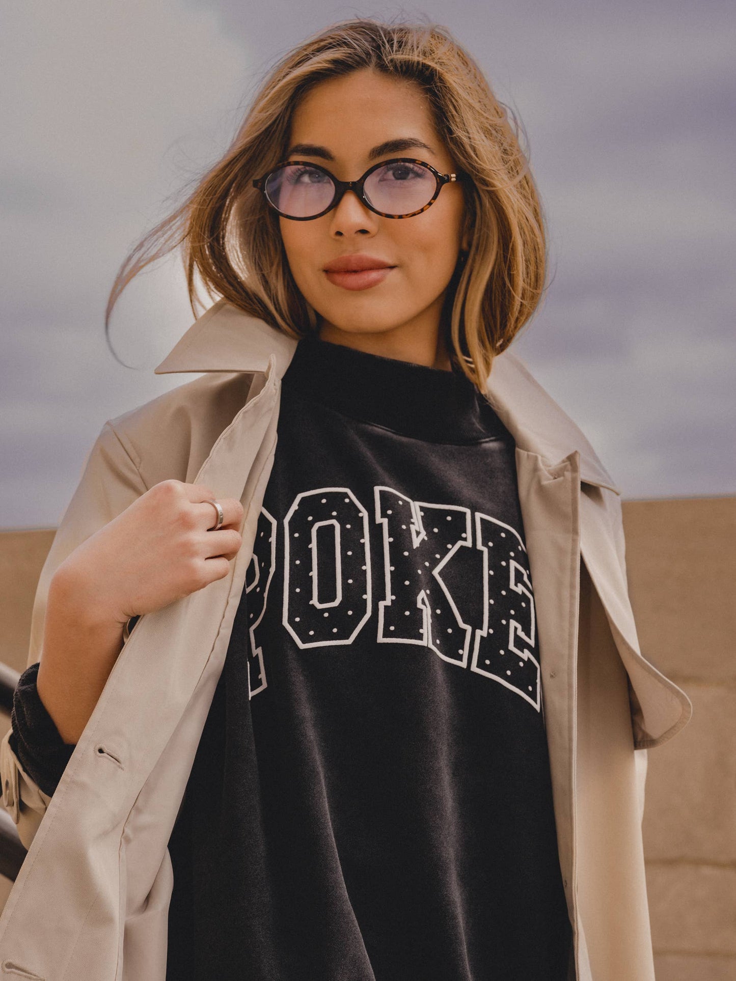 LivyLu - OSU Cowboys Polka Dot Puff Weekend Mock Neck Sweatshirt