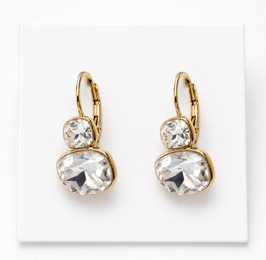 Gold Rhinestones Earrings