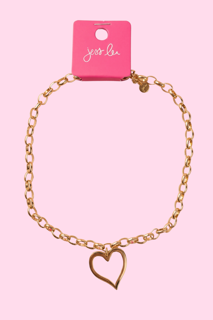 Jess Lea - 18K Gold Plated Open Heart Necklace