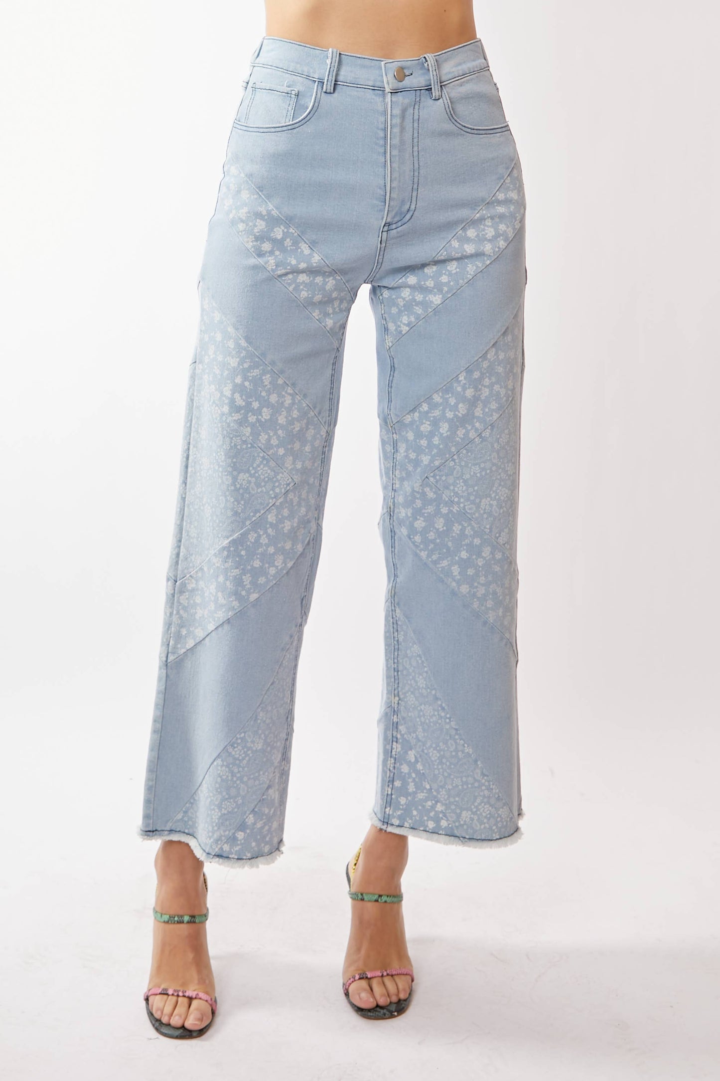 Floral Denim Wide Leg / Paisley Jeans